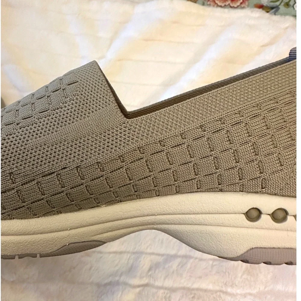 Easy Spirit Tech 2 Taupe Knit Slip On Walking Shoes Sneakers Womens 9M SETECH2